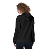 Black All-Over Print Women's Raglan Pullover Hoodie