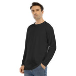 Black All-Over Print Men's Long Sleeve T-shirt With Raglan Sleeve