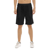 Black All-Over Print Men's Flat Shorts