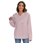 Pink All-Over Print Women's Heavy Fleece Zip-on-the-Side Hoodie