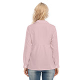 Pink All-Over Print Women's Loose Elastic-Back Shirt