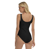 Black All-Over Print Women's One-piece Swimsuit