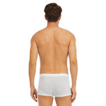 White All-Over Print Men's Short Boxer Briefs