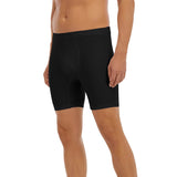 Black All-Over Print Men's Long Boxer Briefs