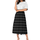 Polka Dots All-Over Print Women's Elastic Waist Dress