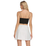 White All-Over Orint Women's Mesh Short Skirt