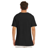 Black All-Over Print Men's O-Neck T-Shirt | 190GSM Cotton