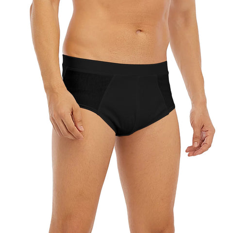 Black All-Over Print Men's Triangle Low-rise Underwear