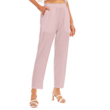 Pink All-Over Print Women's Loose Straight-leg Pants