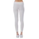 White All-Over Print Women's Yoga Leggings