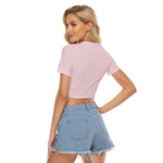 Pink All-Over Print Women's Knotted Crop Top