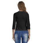 Black All-Over Print Women's Raglan Sleeves T-shirts