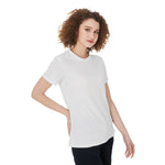 White All-Over Print Round Neck T-Shirt