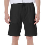 Black All-Over Print Men's Beach Shorts