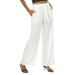 White All-Over Print Women's Casual Straight-leg Pants