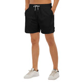 Black All-Over Print Men's Side Split Running Sport Shorts