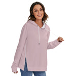 Pink All-Over Print Women's Heavy Fleece Zip-on-the-Side Hoodie