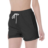 Black All Over Print Wide Waistband Sport Shorts