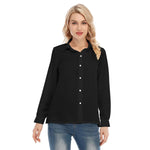 Black  All-Over Print Women's Loose Elastic-Back Shirt