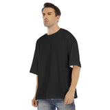 Black All-Over Print Men's Drop Shoulder T-shirt With Short Sleeve