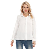 White All-Over Print Women's Loose Elastic-Back Shirt