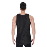 Black All-Over Print Men's Tank Top | Velvet