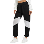 Black All-Over Print Women's Mesh Panelled Track Pants