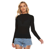 Black  All-Over Print Women's Mesh T-shirt