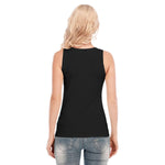 Black All-Over Print Women's Skinny Sport Tank Top