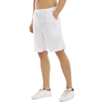 White All-Over Print Men's Flat Shorts