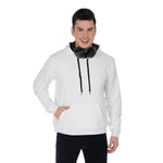 White All-Over Print Men's Pullover Hoodie