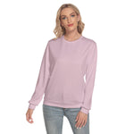 Pink All-Over Print Women's Slim Round Neck Sweatshirt