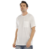 White All-Over Print Men's Short Sleeve T-shirt With Chest Pocket