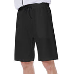 Black All-Over Print Men's Beach Shorts