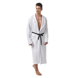 White All-Over Print Men's Heavy Fleece Robe