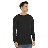 Black All-Over Print Men's Long Sleeve T-shirt With Raglan Sleeve