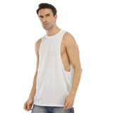 White All-Over Print Men's O-neck Long Tank Top