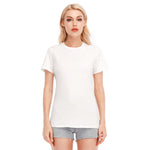 White All-Over Print Women's Round Neck T-Shirt | 190GSM Cotton