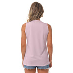 Pink All-Over Print Women's Sleeveless V-Neck Top