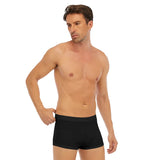 Black All-Over Print Men's Short Boxer Briefs