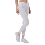 White All-Over Print Women's Yoga Leggings