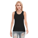 Black All-Over Print Women's Skinny Sport Tank Top