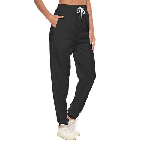 Black All-Over Print Women's Casual Pants