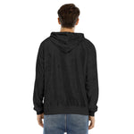 Black All-Over Print Men's Pullover Hoodie | Velvet