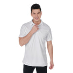 White All-Over Print Men's Polo Shirt