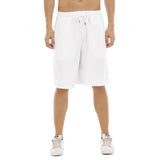 White All-Over Print Men's Tether Loose Shorts