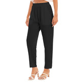 Black All-Over Print Women's Loose Straight-leg Pants