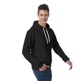 Black All-Over Print Men's Hoodie With Double-sides Print Hood