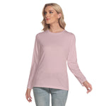 Pink All-Over Print Women's O-neck Long Sleeve T-shirt