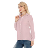 Pink All-Over Print Women's Loose Elastic-Back Shirt